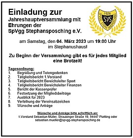 Banner Jahreshauptversammlung