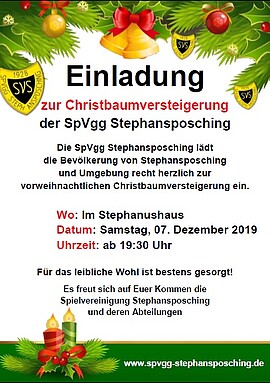 Banner Christbaumversteigerung 2019