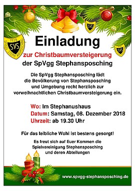 Banner Christbaumversteigerung 2018