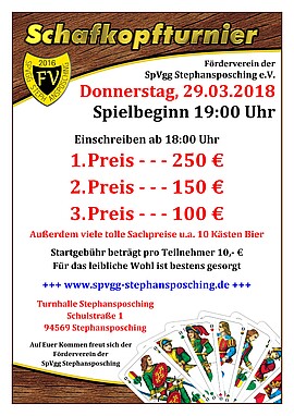 Banner Schafkopfturnier 2018