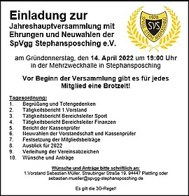 Banner Jahreshauptversammlung